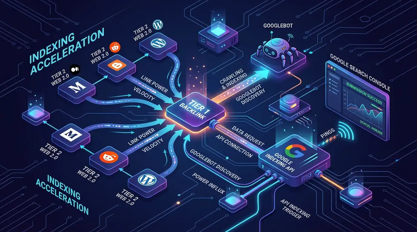 Google Indexing API and Tier 2 Backlink Velocity Flowchart